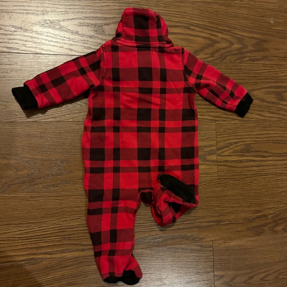 Ralph Lauren fleece Plaid Shawl Coverall one piece footie - Picture 4 of 4